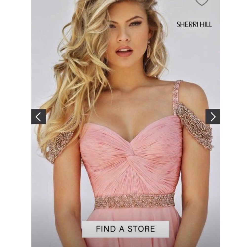 💗PROM💗 Sherri Hill Long Blush Beaded Dress